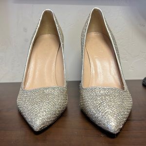 J. Crew Roxie Gold and Silver Glitter Heels